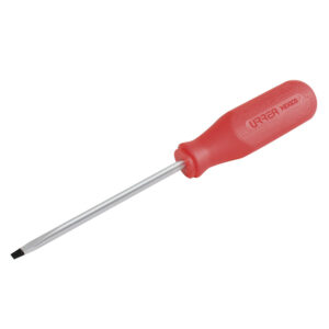 Destornillador con mango rojo, punta plana barra redonda 3/8" x 8" Urrea