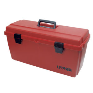Caja portaherramientas plástica con broche plástico y charola 23" x 11" x 10" Urrea