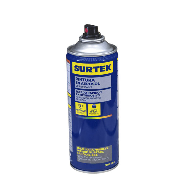 Pintura en aerosol 400 ml color negro mate Surtek