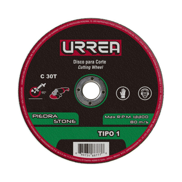 Disco abrasivo tipo 1 para piedra 9" x 5/64" Urrea