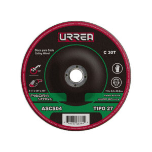 Disco abrasivo tipo 27 para piedra 4-1/2" x 1/8" Urrea