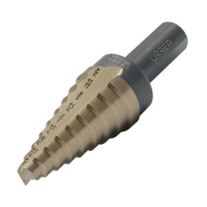 Broca escalonada con doble estría #4, 1/4" a 3/4" zanco 3 planos Urrea