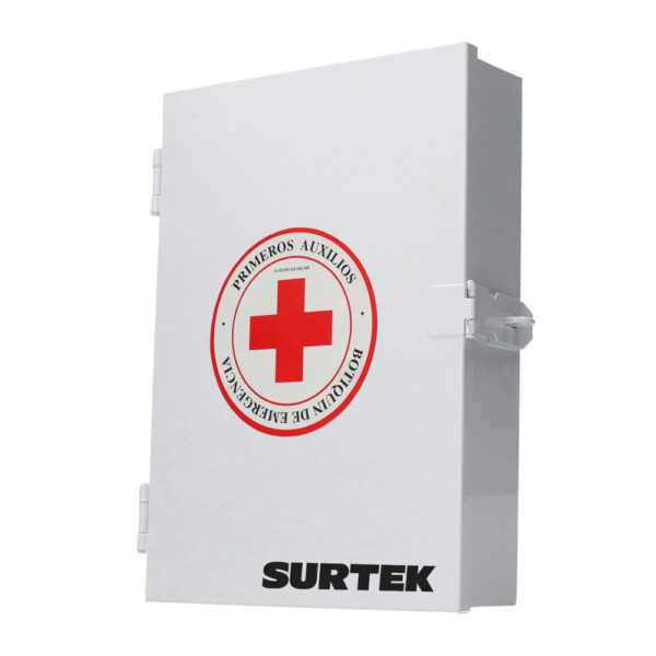 Botiquín de primeros auxilios de lámina con pintura electro estática Surtek