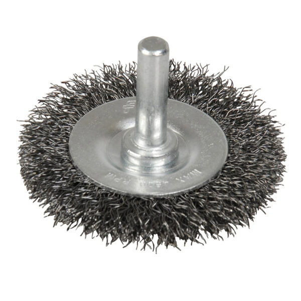 Carda copa ondulada alambre delgado 3" x 0.30 mm con zanco 1/4" Foy