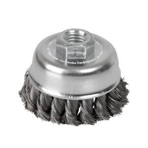 Carda copa trenzada alambre delgado 5" x 0.35 mm con rosca 5/8" Surtek