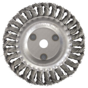 Carda circular trenzada alambre delgado 4" x 0.35 mm con rosca 5/8" Surtek