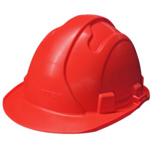 Casco de seguridad con ajuste de intervalos de 4 puntos, color rojo Surtek