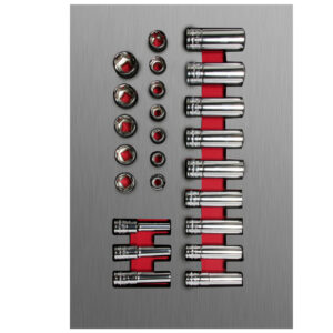 Juego de dados cortos y largos cuadro de 3/8" métricos 24 piezas, CH107L-C Urrea