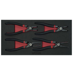 Juego de pinzas para anillos de retención 4 piezas, charola CH131-C Urrea