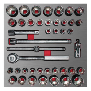 Juego de dados cortos y accesorios de 1/2" combinados 42 piezas, CH203L-C Urrea