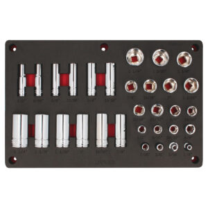 Juego de dados en pulgadas cuadro de 1/2" 32 piezas, CH231P-C Urrea
