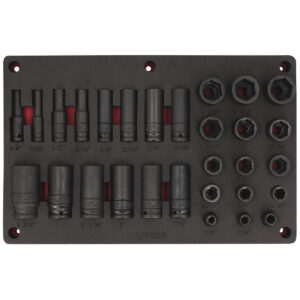 Juego de dados de impacto en pulgadas cuadro de 1/2" 29 piezas, CH241P-C Urrea