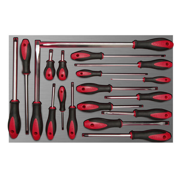 Juego de destornilladores mango bimaterial varias puntas 19 piezas, CH307L-C Urrea