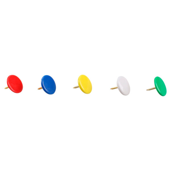 Chinches con cabeza cubierta de PVC de colores, 100 piezas Foy