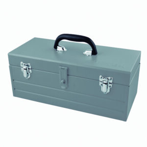 Caja portaherramientas metálica color gris con charola 23" x 9" x 7" Surtek
