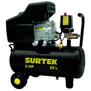 Compresor de aire eléctrico lubricado 25L, 2HP, 127V Surtek