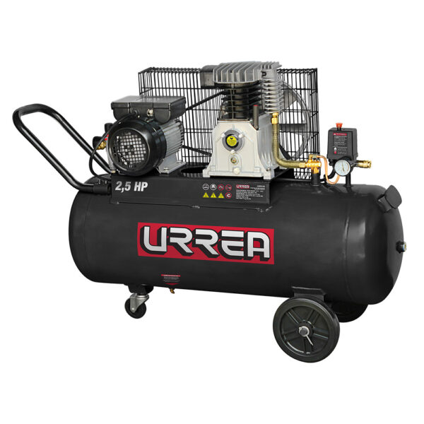 Compresor de aire eléctrico lubricado 100L, 2.5HP, 127V Urrea
