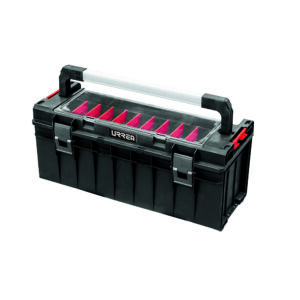 Caja portaherramientas plástica modular con organizador color negro 25" x 10" x 10" Urrea