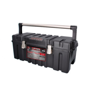 Caja portaherramientas plástica con broches metálicos color negro 26" x 10" x 10" Urrea