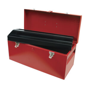 Caja portaherramientas métalica con asa plástica color rojo 20" x 8" x 9" Urrea