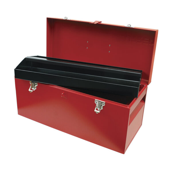 Caja portaherramientas métalica con asa plástica color rojo 20" x 8" x 9" Urrea