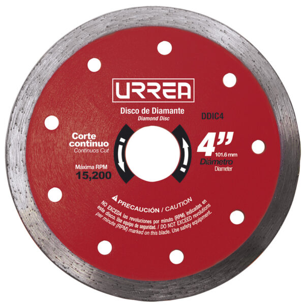 Disco de diamante continuo, 7" Urrea