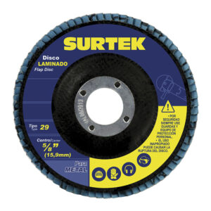 Disco laminado tipo 29 grano 120, 4-1/2" Surtek