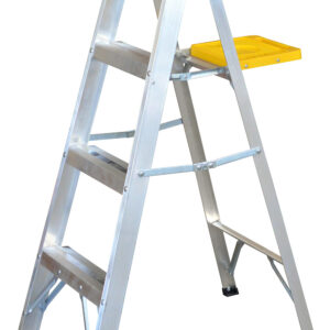 Escalera de tijera tipo III de aluminio y tapa plástica con 3 peldaños Surtek