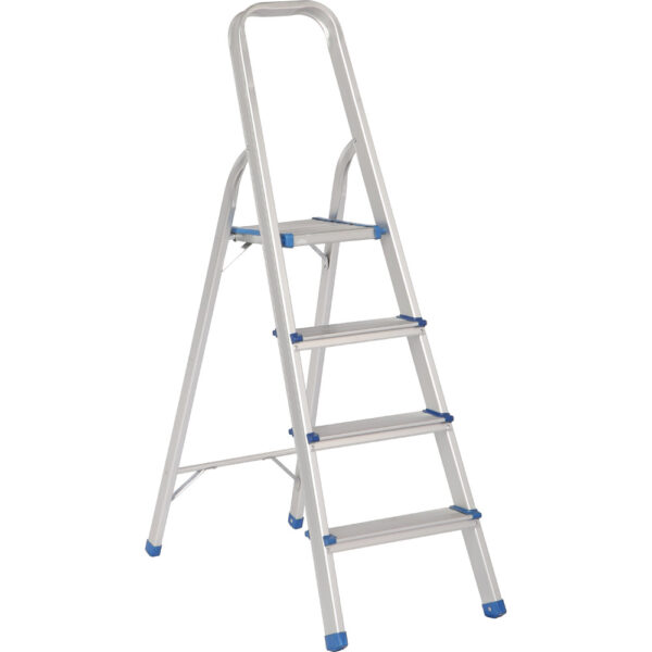 Escalera plegables tipo taburete de aluminio con 4 peldaños Surtek