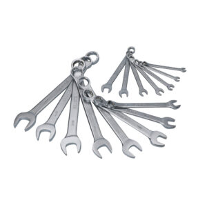 Juego de llaves combinadas satinadas métricas, 12 puntas, 15 piezas Surtek