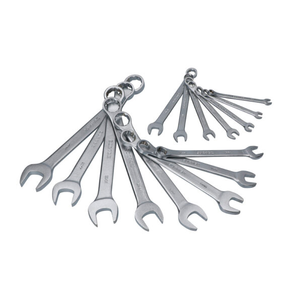 Juego de llaves combinadas satinadas métricas, 12 puntas, 15 piezas Surtek