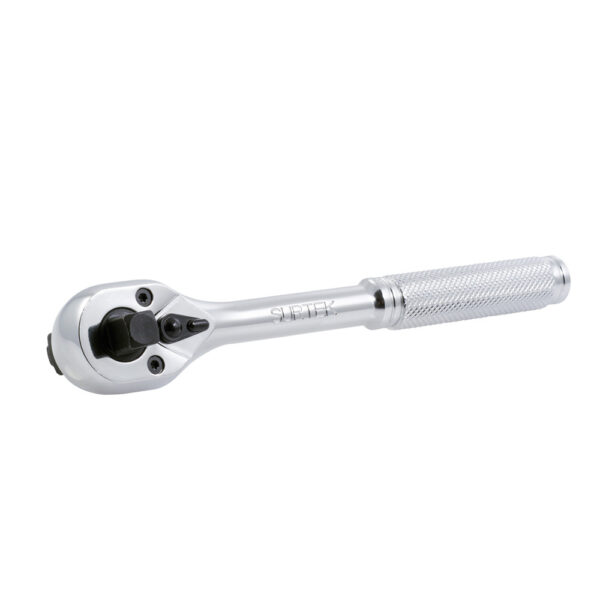 Matraca triple cuadro, cabeza tipo pera, para dados cuadro de 1/4", 3/8", y 1/2" Surtek