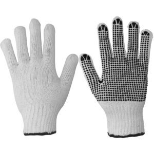 Guantes de algodón con puntos de PVC M Foy