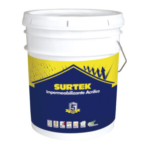 Cubeta de impermeabilizante 19 Lt color blanco con protección de 5 años Surtek