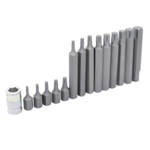 Juego de puntas torx cortas y largas hexágono de 3/8" con adaptador, 15 piezas en blíster Urrea