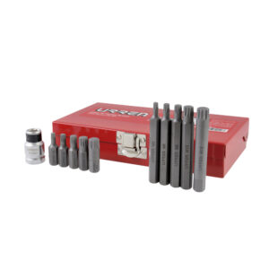 Juego de puntas bristol hexágono de 3/8" con adaptador, 11 piezas en caja metálica Urrea