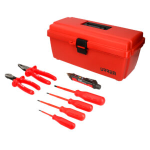 Juego combinado de herramientas para electricista de 1000 V con caja plástica, 8pieza Urrea