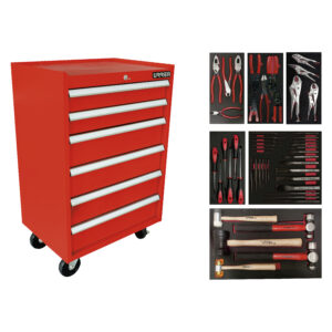 Juego industrial con organización modular de 3 gavetas 50 piezas, con gabinete I27M3 Urrea