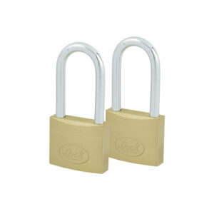 Juego de candados de latón largos 25 mm, llave estándar, 2 piezas Lock