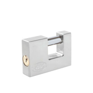 Candado de acero para cortina metálica 70 mm, cromo satinado, llave estándar Lock