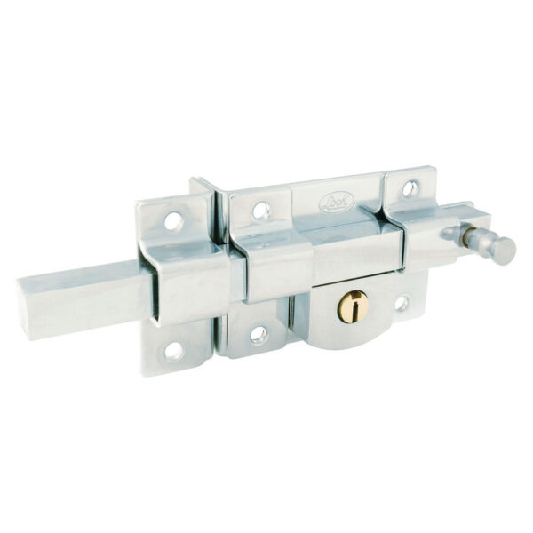 Cerradura de barra fija función derecha, cromo brillante, llave estándar, en caja Lock