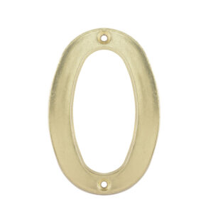 Número 0 slim 4" latón brillante Lock