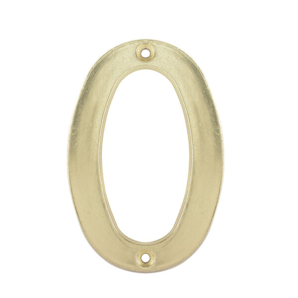 Número 0 slim 4" latón brillante Lock
