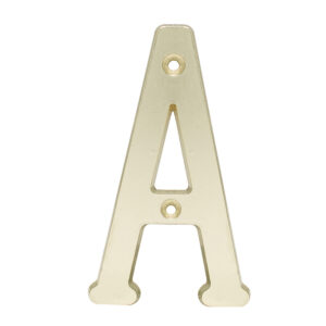 Letra A slim 4" latón brillante Lock