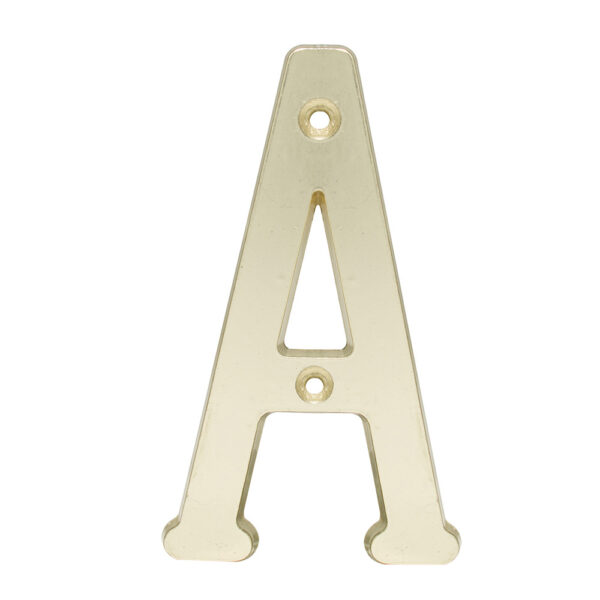 Letra A slim 4" latón brillante Lock