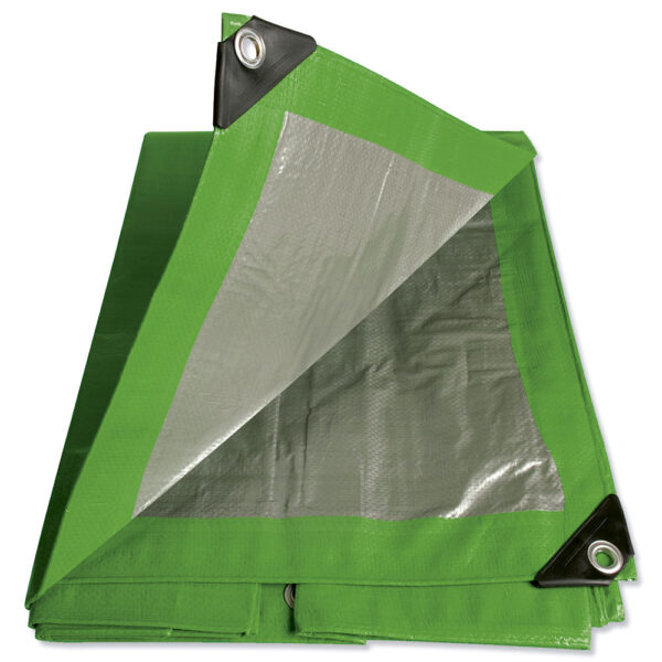 Lona de polietileno color verde con fondo plata, 4.88 x 6.09 m Foy