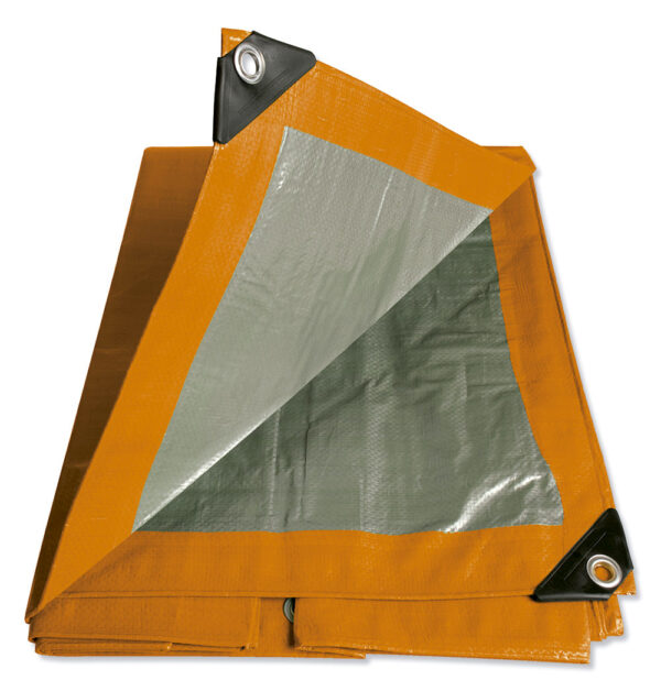 Lona de polietileno color naranja con fondo plata, 6.09 x 12.19 m Foy