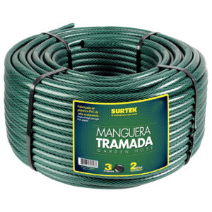 Manguera para jardín tramada verde en rollo 1", 100 m Surtek