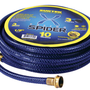 Manguera para jardín tejido spider con conector metálico 3/4", 25 m Surtek
