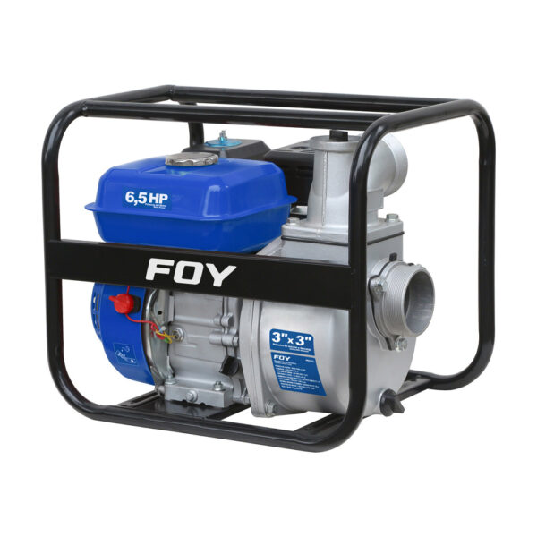 Motobomba a gasolina con diámetro de succión y descarga de 3 x 3", 6.5 HP Foy